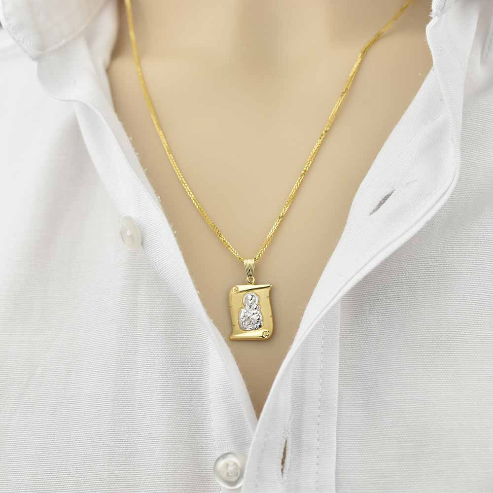 Δίχρωμο Χρυσό Φυλαχτό Κ14